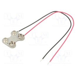 1 pcs x KEYSTONE - 227 - 6F22 connector, 6F22,6LR61, Batt.no: 2, leads 185mm