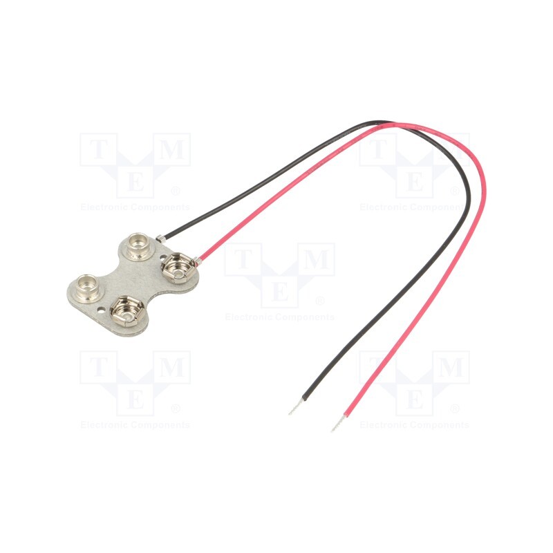 1 pcs x KEYSTONE - 227 - 6F22 connector, 6F22,6LR61, Batt.no: 2, leads 185mm