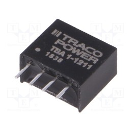 1 pcs x TRACO POWER - TBA 1-1211 - Converter: DC/DC, 1W, Uin: 10.8÷13.2V, Uout: 5VDC, Iout: 200mA, SIP4