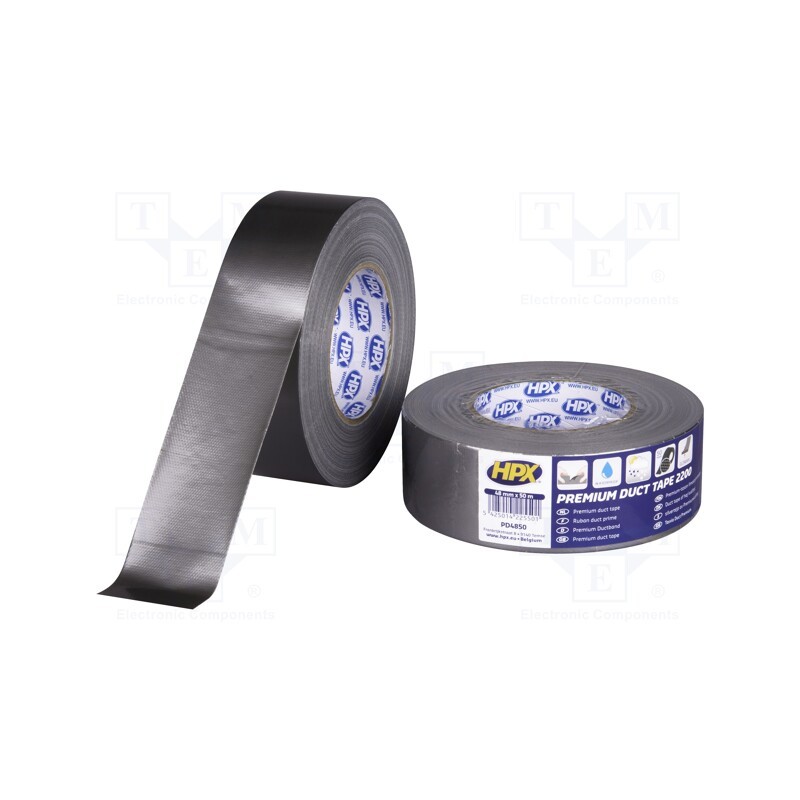 1 rol x HPX - PD4850 - Tape: duct, W: 48mm, L: 50m, Thk: 0.2mm, silver, natural rubber, 12%