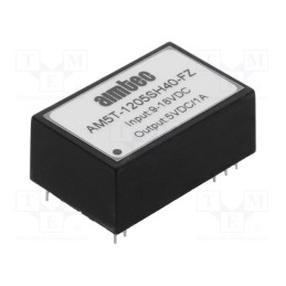 1 pcs x AIMTEC - AM5T-1205SH40-FZ - Converter: DC/DC, 5W, Uin: 9÷18V, Uout: 5VDC, Iout: 1A, DIP24, AM5T-FZ