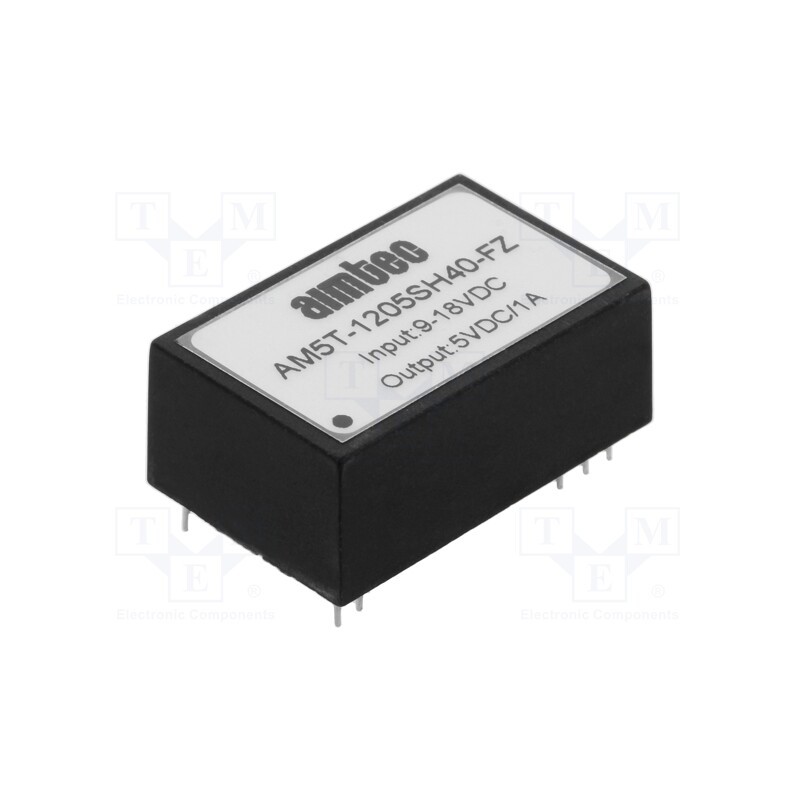 1 pcs x AIMTEC - AM5T-1205SH40-FZ - Converter: DC/DC, 5W, Uin: 9÷18V, Uout: 5VDC, Iout: 1A, DIP24, AM5T-FZ