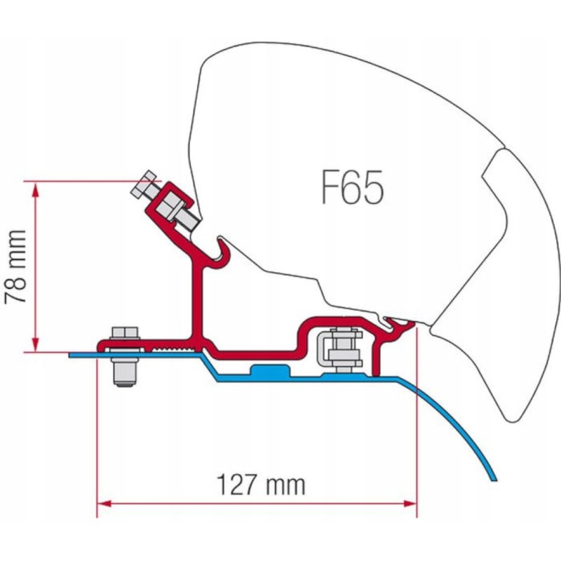 Adapter for mounting the awning in the Fiamma trailer