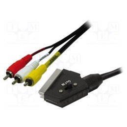 1 pcs x LOGILINK - CA1029 - Cable, RCA plug x3,SCART plug, 2m, black