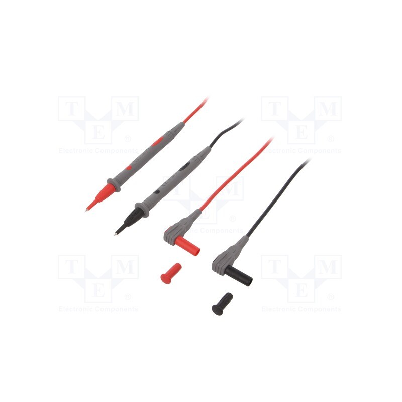 1 pcs x AXIOMET - AX-TLP-001T - Test leads, Inom: 10A, Len: 1.2m, test leads x2, red and black