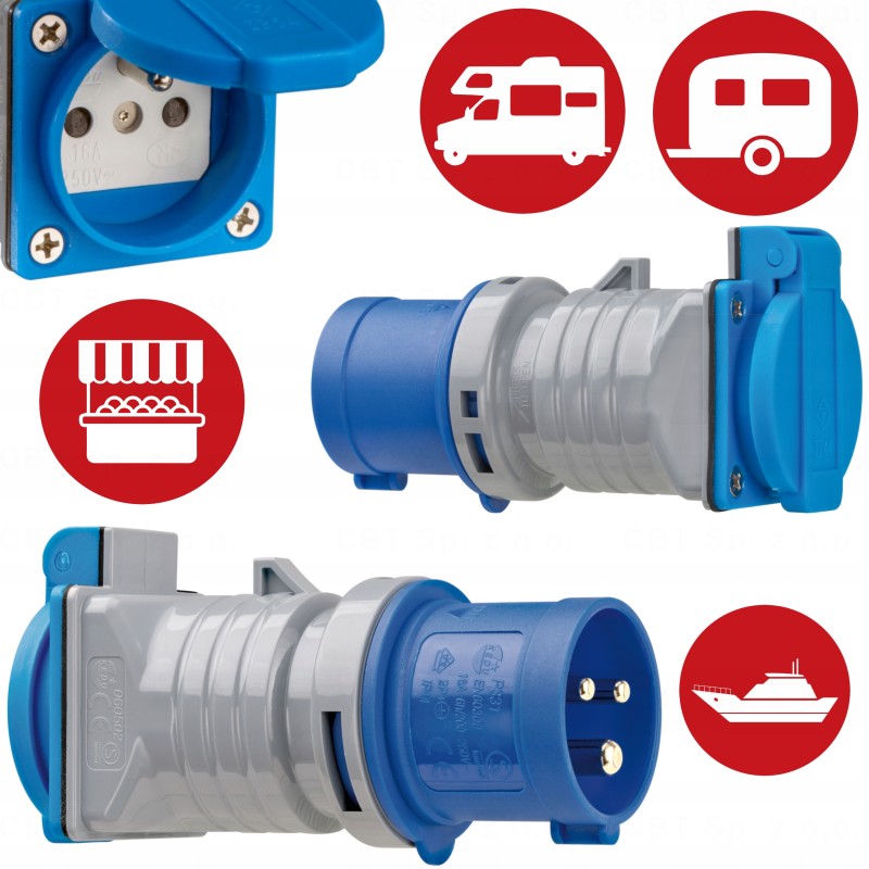 Socket camper camping 230v ip44 cee plug