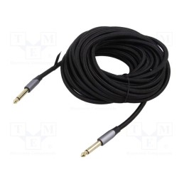 1 pcs x VENTION - BASHL - Cable, Jack 6,3mm plug,both sides, 10m, Plating: gold-plated