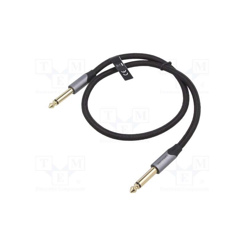 1 pcs x VENTION - BASHJ - Cable, Jack 6,3mm plug,both sides, 5m, Plating: gold-plated, PVC