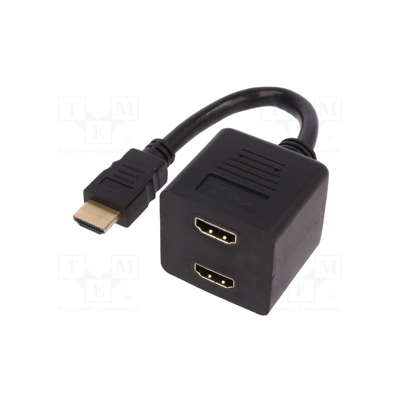 1 pcs x DIGITUS - AK-330400-002-S - HDMI signal splitter, HDMI socket x2,HDMI plug, 200mm, black