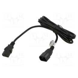 1 pcs x AKYGA - AK-PC-07C - Cable, 3G1mm2, IEC C13 female,IEC C14 male, PVC, 3m, black, 10A