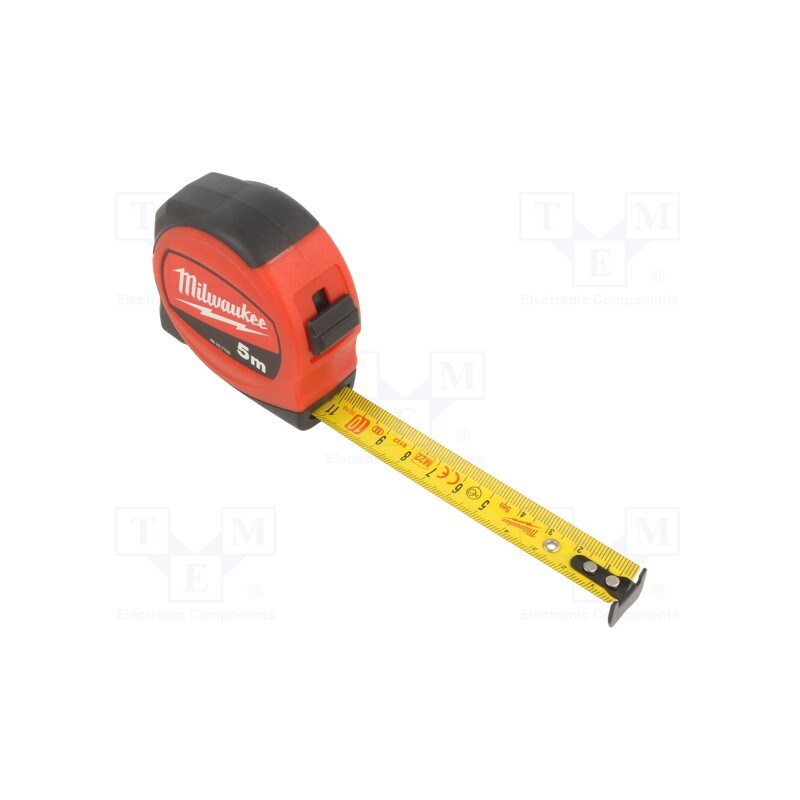 1 pcs x Milwaukee - 48227705 - Measuring tape, L: 5m, Width: 19mm, slim