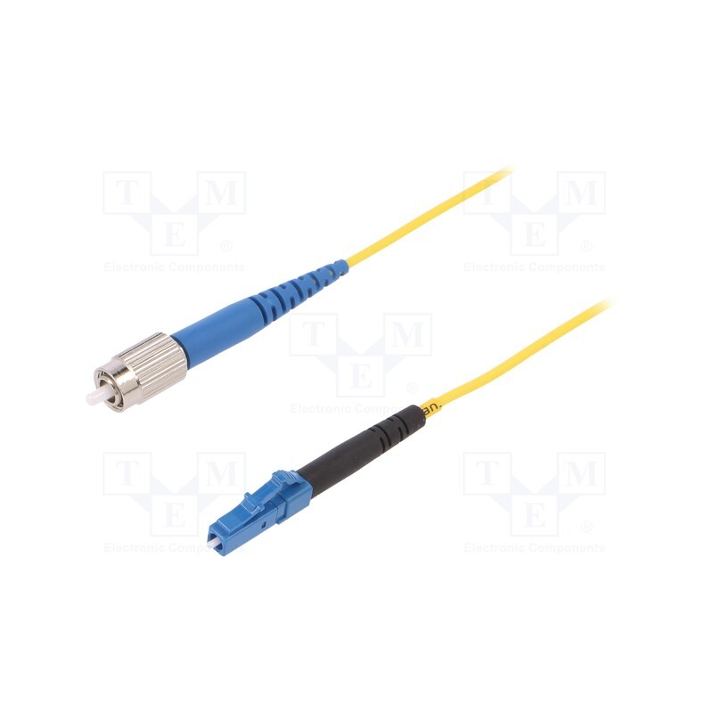1 pcs x FIBRAIN - G-LC-FC-S-005.0-SX-D-18-Y - Fiber patch cord, FC/UPC,LC/UPC, 5m, Optical fiber: 9/125um, Gold
