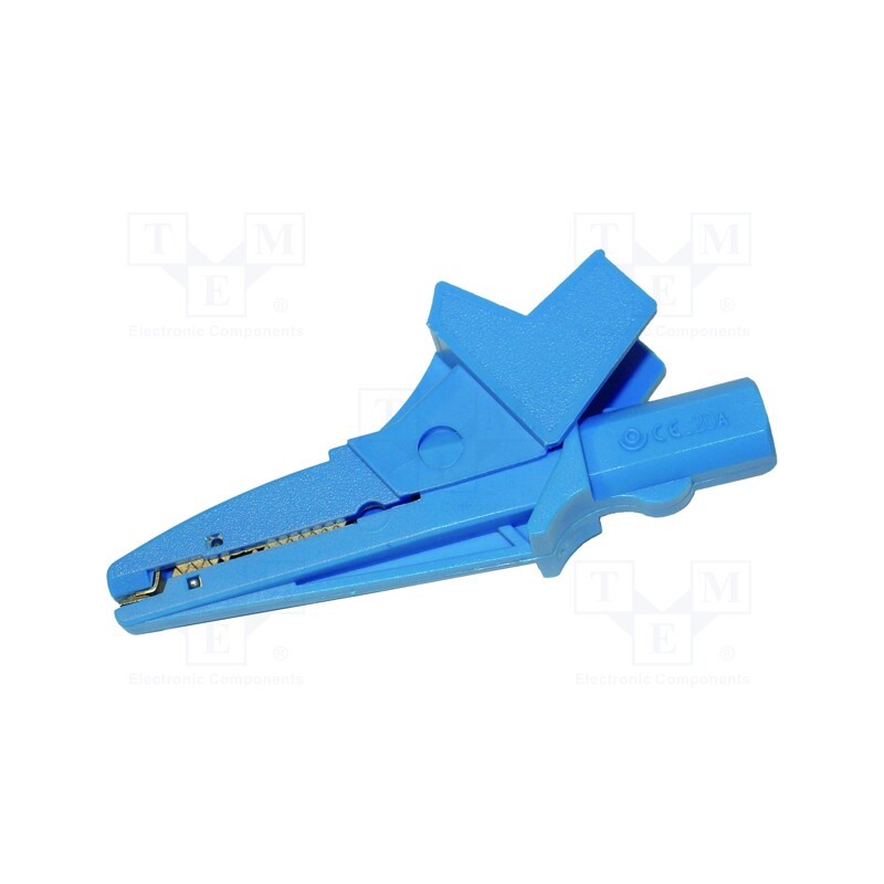 1 pcs x SONEL - K-02 - Crocodile clip, 20A, blue, max.16mm, 1kV, Type: insulated