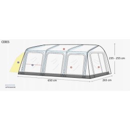 Inflatable vestibule for the Ceres Westfield trailer