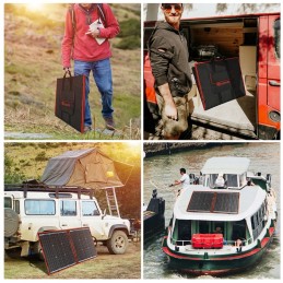 Portable foldable solar panel 12v 80w for travel