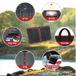 Portable foldable solar panel 12v 80w for travel