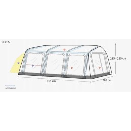 Inflatable vestibule of Ceres 10 Westfield trailer