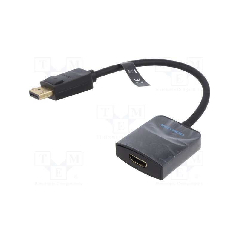 1 pcs x VENTION - HBGBB - Adapter, DisplayPort plug,HDMI socket, Len: 0.15m, black