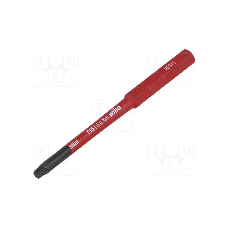 1 pcs x WIHA - 35508 - Interchangeable blade, Torx®, insulated, TX15, 75mm, max.5Nm