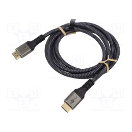 1 pcs x Goobay - 65261 - Cable, HDMI 2.1, HDMI plug,both sides, PVC, textile, Len: 2m