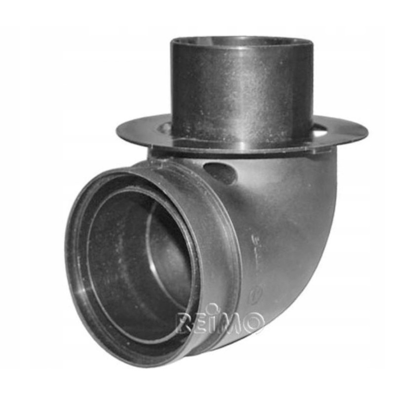 Elbow under the floor of the truma trailer