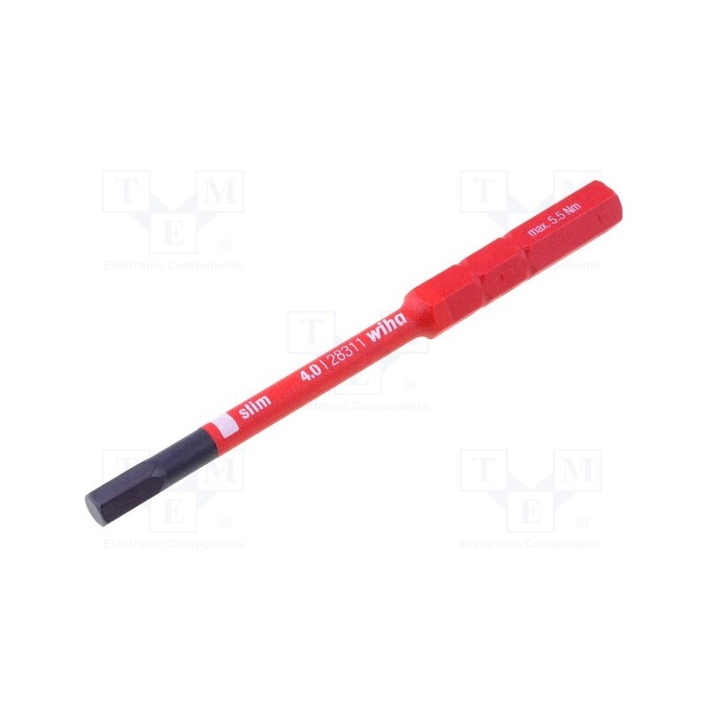 1 pcs x WIHA - 37225 - Interchangeable blade, hex key, insulated, HEX 4mm, 75mm, 1kVAC