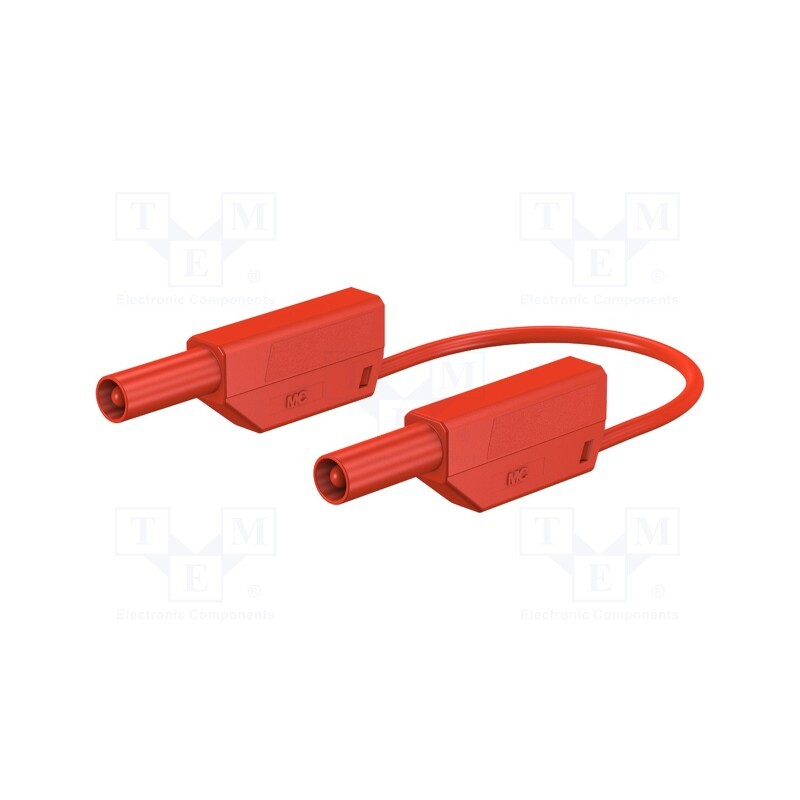 1 pcs x STu00c4UBLI - 28.0124-07522 - Test lead, 32A, banana plug 4mm,both sides, Len: 0.75m, red