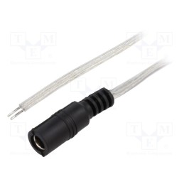 1 pcs x BQ CABLE - DC.CAB.8000.0200 - Cable, 2x0.5mm2, wires,DC 5,5/2,1 socket, straight, transparent