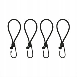 Stretch the elastic cord to the vestibule tent hook