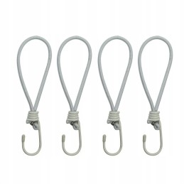 Stretch the elastic cord to the vestibule tent hook