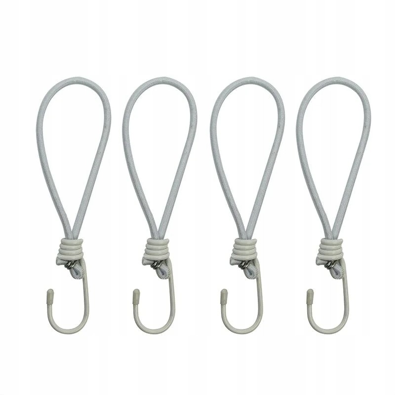 Stretch the elastic cord to the vestibule tent hook