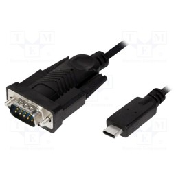 1 pcs x LOGILINK - AU0051 - Converter, USB 2.0, D-Sub 9pin plug,USB C plug, 1.2m, black
