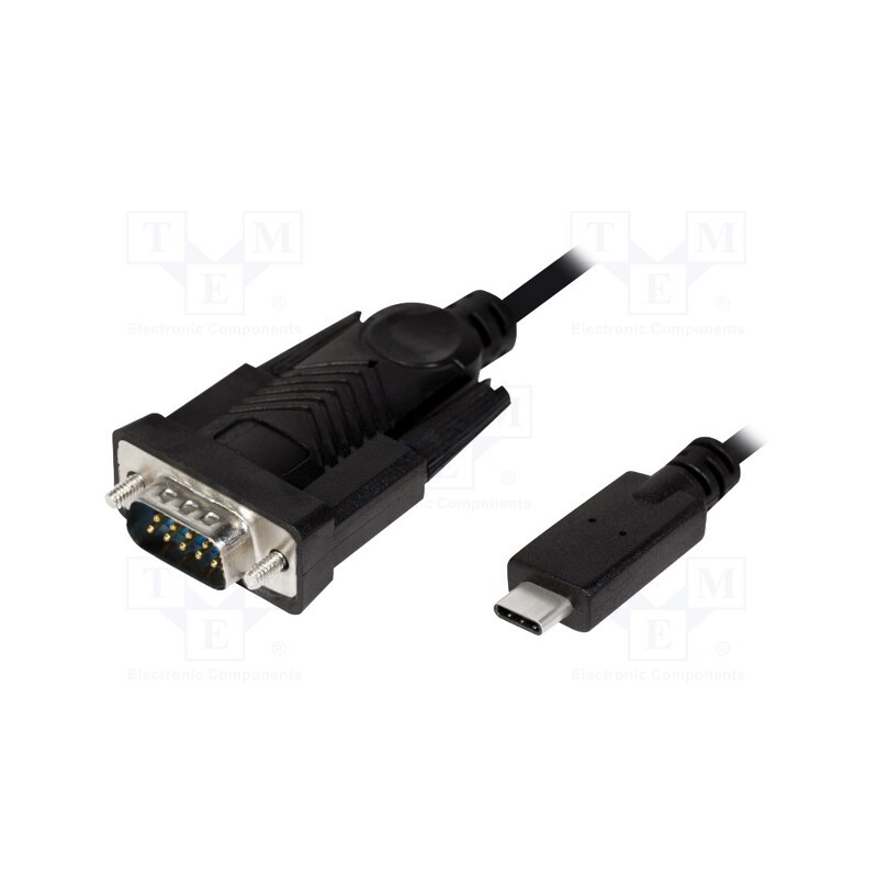 1 pcs x LOGILINK - AU0051 - Converter, USB 2.0, D-Sub 9pin plug,USB C plug, 1.2m, black
