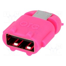 1 pcs x LOGILINK - AA0065 - Adapter, OTG,USB 2.0, USB A socket,USB B micro plug, pink