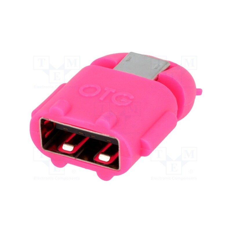1 pcs x LOGILINK - AA0065 - Adapter, OTG,USB 2.0, USB A socket,USB B micro plug, pink