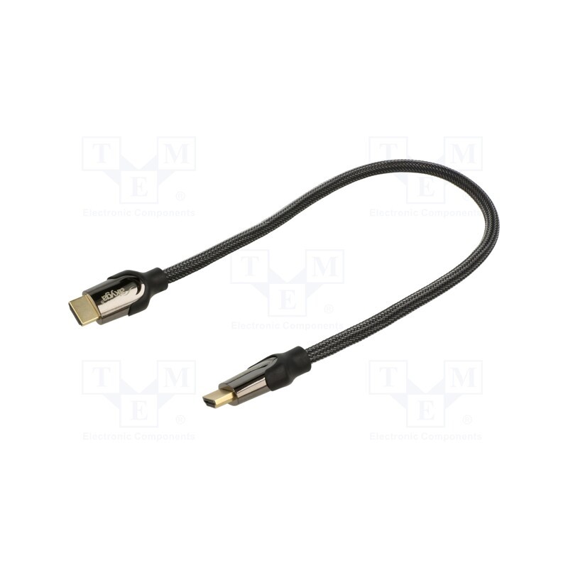 1 pcs x AKYGA - AK-HD-05S - Cable, HDMI 2.1, HDMI plug,both sides, textile, 0.5m, black