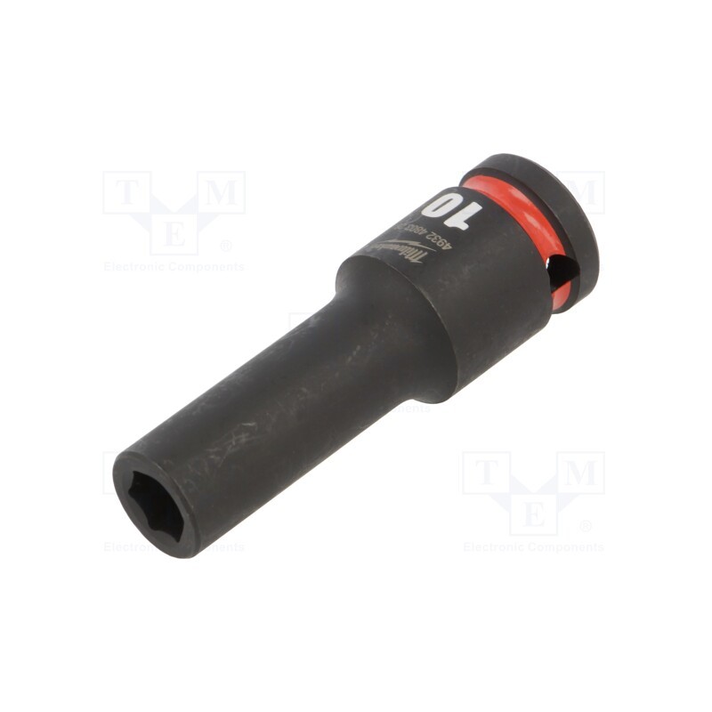 1 pcs x Milwaukee - 4932480328 - Socket, 6-angles,socket spanner,impact, HEX 10mm, 1/2', long