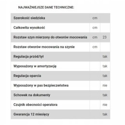 Toyota forklift suspension seat