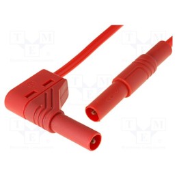 1 pcs x HIRSCHMANN T&M - MLS WG 100/2,5 RT - Test lead, 32A, banana plug 4mm,angular banana plug 4mm, Len: 1m