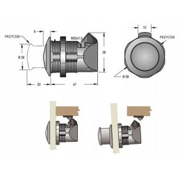Southco black push cabinet lock