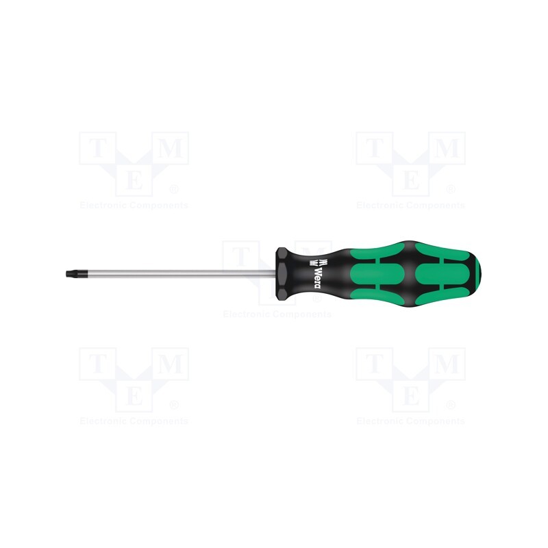 1 pcs x WERA - 5028008001 - Screwdriver, Torx®, TX15, Blade length: 80mm, Overall len: 178mm