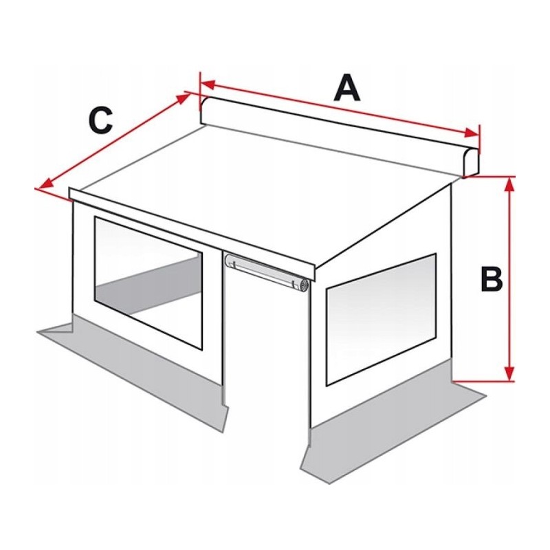 Privacy room 300 medium fiamma awning development