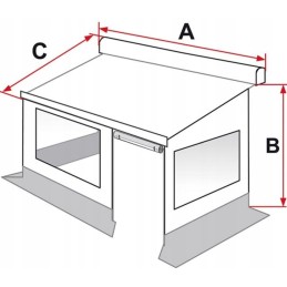 Privacy room 300 medium fiamma awning roller shutter casing in WA