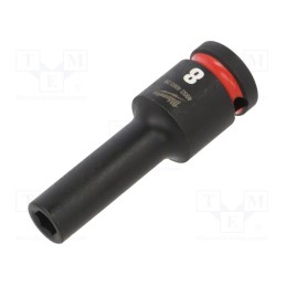 1 pcs x Milwaukee - 4932480326 - Socket, 6-angles,socket spanner,impact, HEX 8mm, 1/2', long