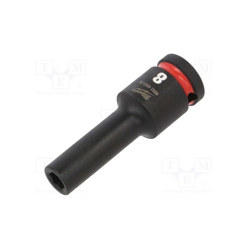 1 pcs x Milwaukee - 4932480326 - Socket, 6-angles,socket spanner,impact, HEX 8mm, 1/2', long