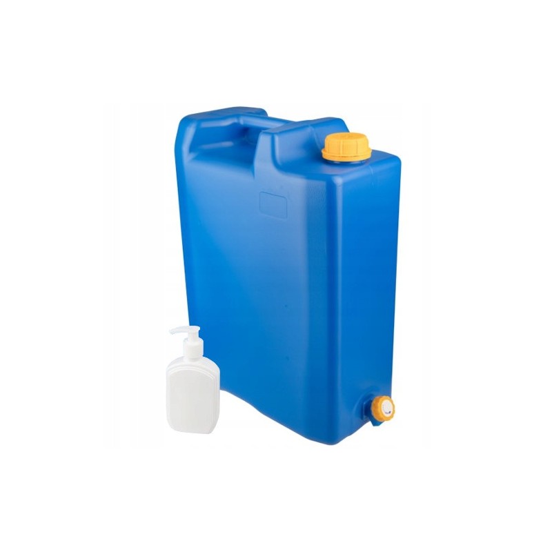 20l water canister with valve and soap dispenser