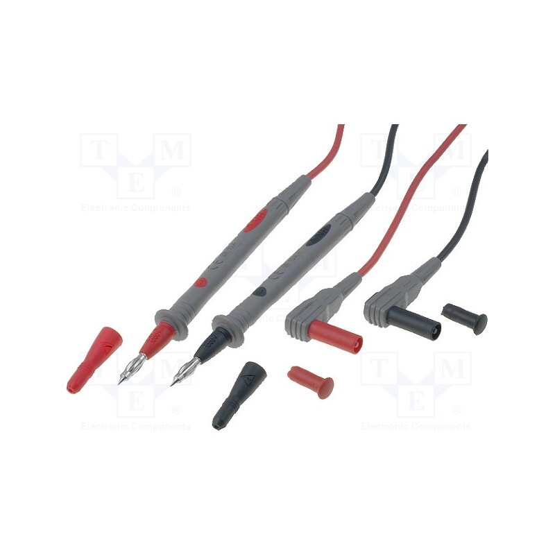 1 set x AXIOMET - AX-TLP-001 - Test leads, Inom: 10A, Len: 1.2m, test leads x2, red and black