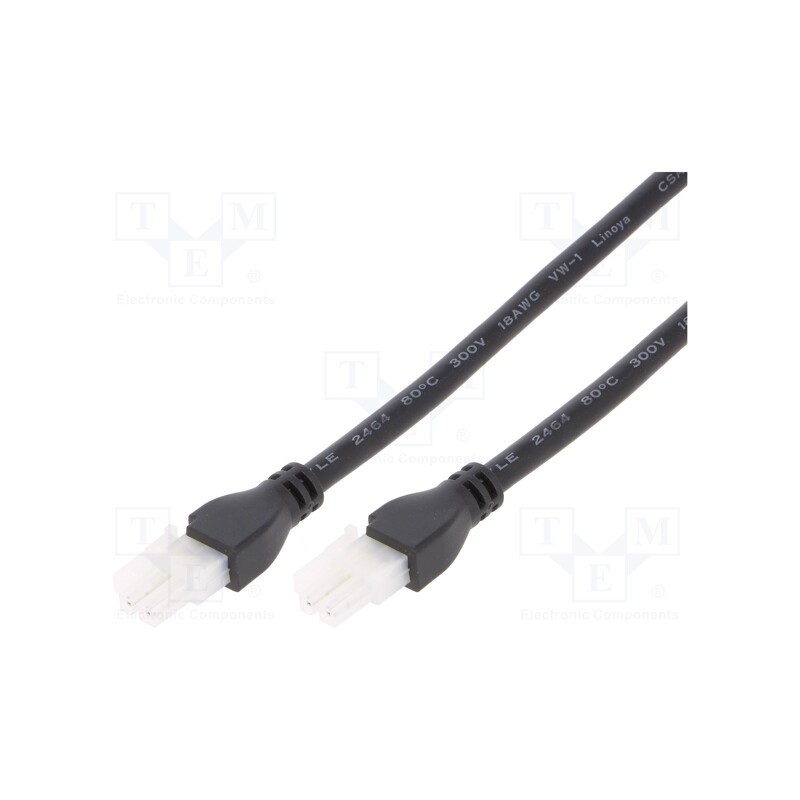 1 pcs x MOLEX - 2451350205 - Cable, Mini-Fit Jr, female, PIN: 2, Len: 0.5m, 8A, Insulation: PVC