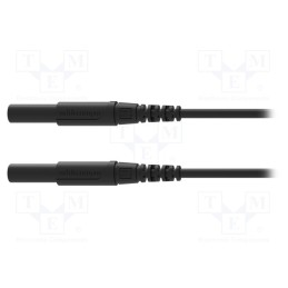 1 pcs x SCHu00dcTZINGER - MSFK A341 / 1 / 150 / SW - Test lead, 16A, banana plug 4mm,both sides, with protection