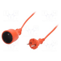 1 pcs x KEL - W-01526 - Extension lead, 2x1mm2, Sockets: 1, PVC, orange, 10m, 10A